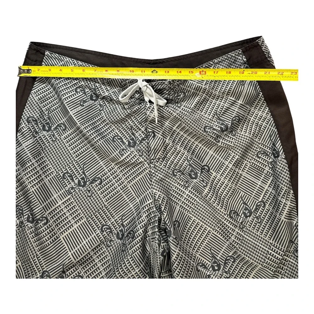 Joe‎ Boxer Mens Board Shorts Octopus Plaid Print Brown White XL